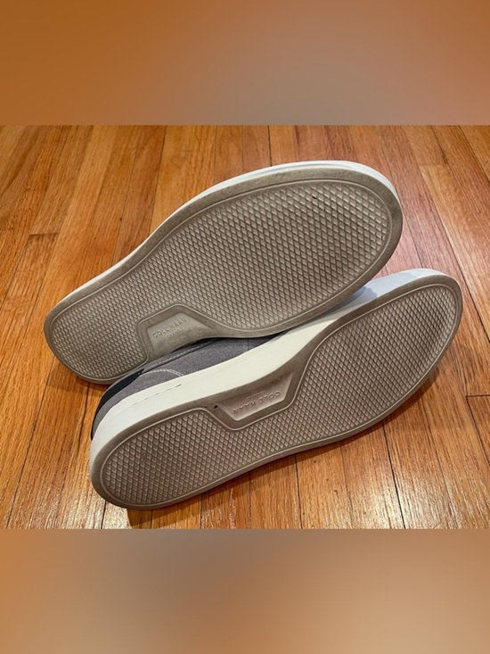 Cole Haan Grand Pro Rally Men\'s Gray Blue Canvas Penny Loafers - Casual Slip-On